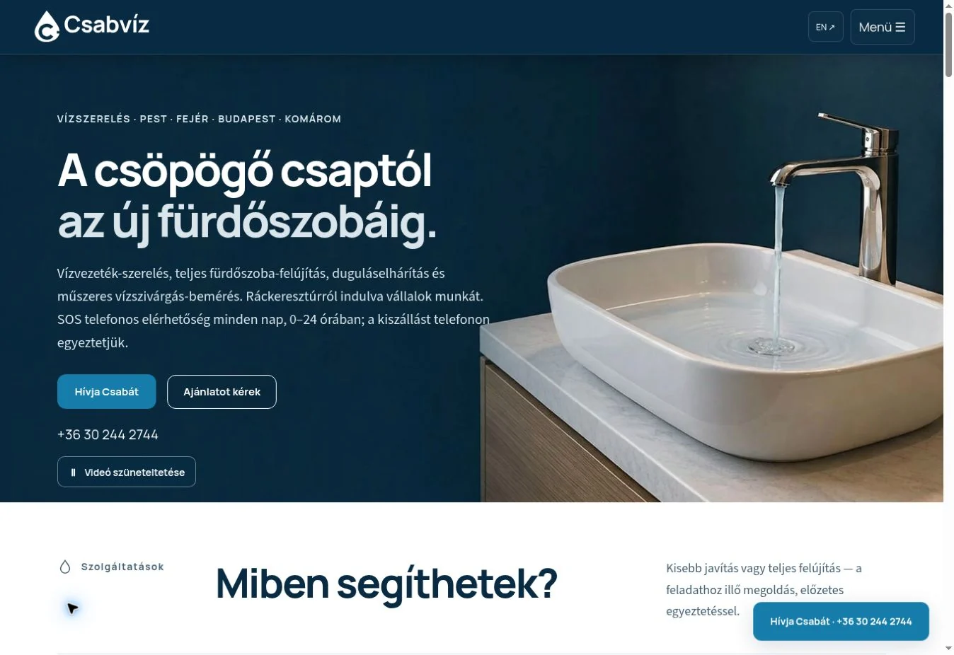 Csabvíz – főoldal